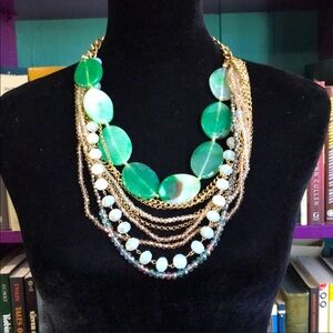 Beautiful Agate Goldtone Necklace